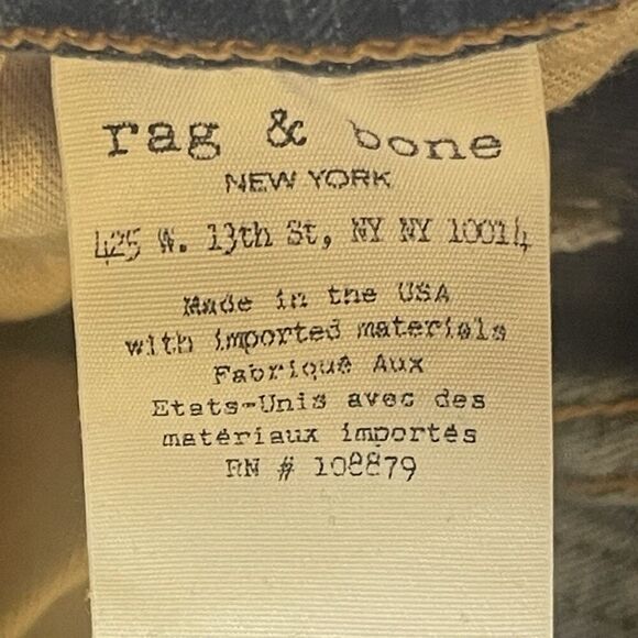 Rag & Bone JEAN Skinny Jeans Sz 25 OLANA Patch Panel Colorblock Raw Hem USA Made - Picture 7 of 11